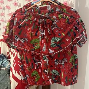 Printfresh zebra antelope print shirt short pajama set